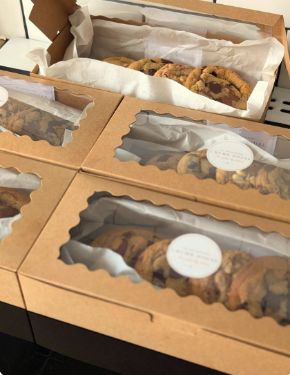 Freshly baked batch of cookies